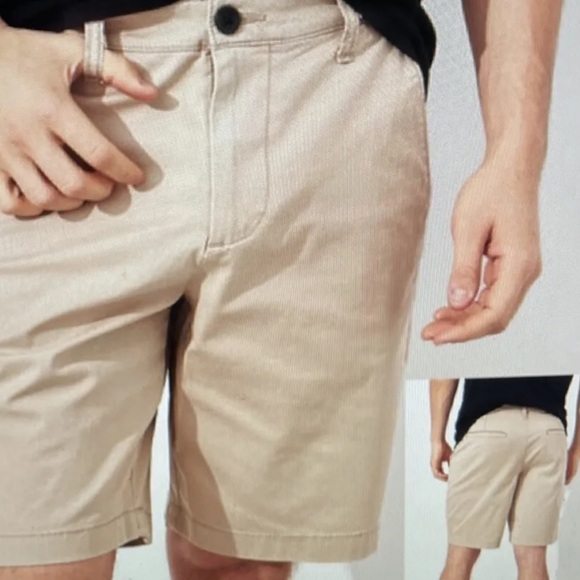 Hollister Other - HOLLISTER Epic Flex Flat-Front 9" Short SZ 28 Four Pocket Khaki Tan Classic EUC